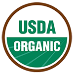 Logotipo orgánico del USDA con texto verde y blanco en un círculo